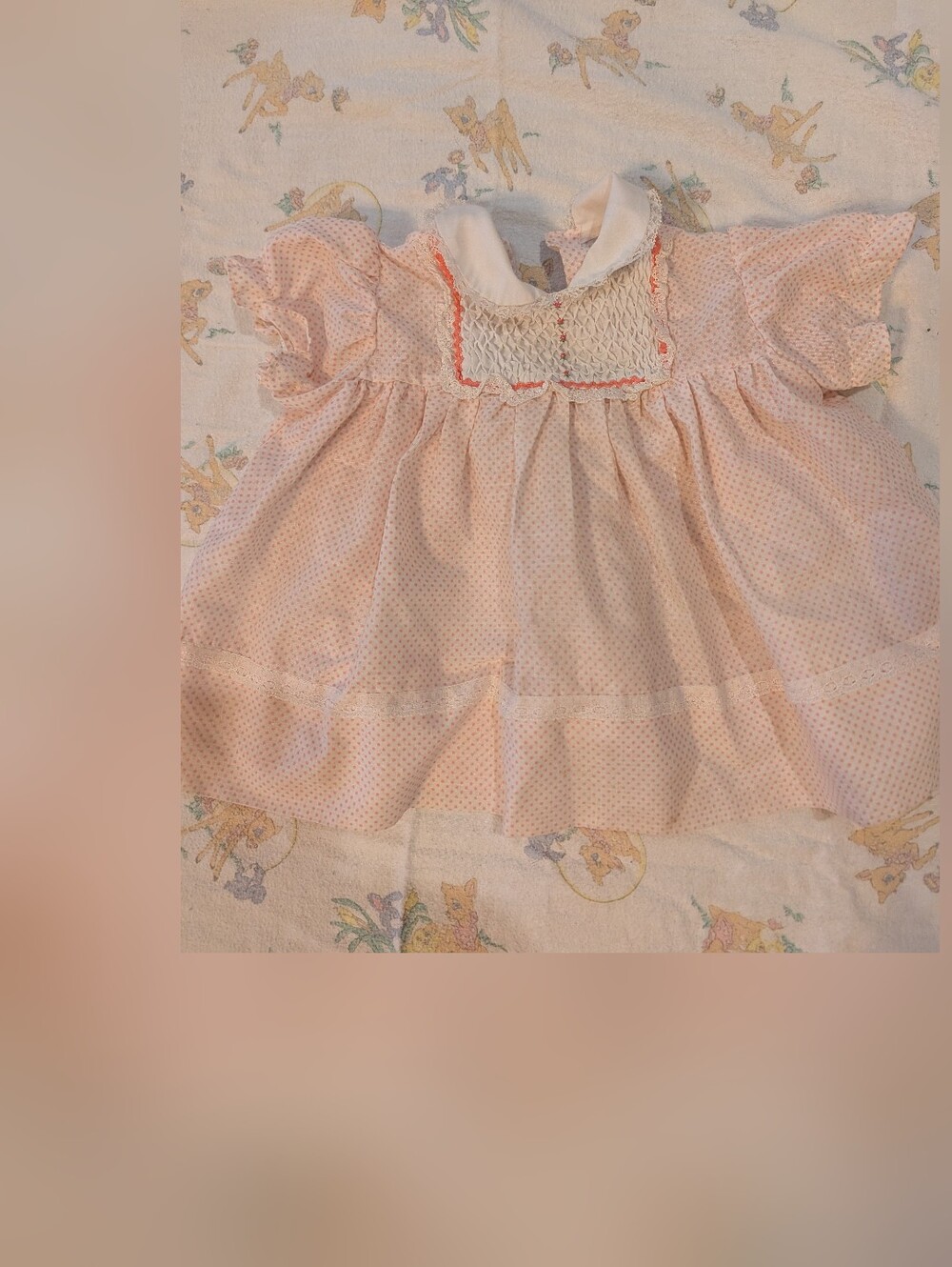 Vintage Smocked Polka Dot Dress
